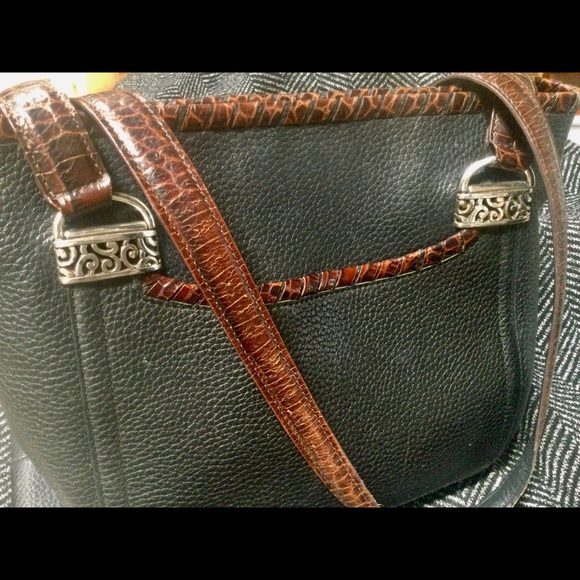 BRIGHTON BLACK PEBBLE LEATHER BAG♣️EUC - Picture 2 of 8